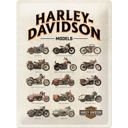 Placa metalica - Harley Davidson - Model Chart - 30x40 cm